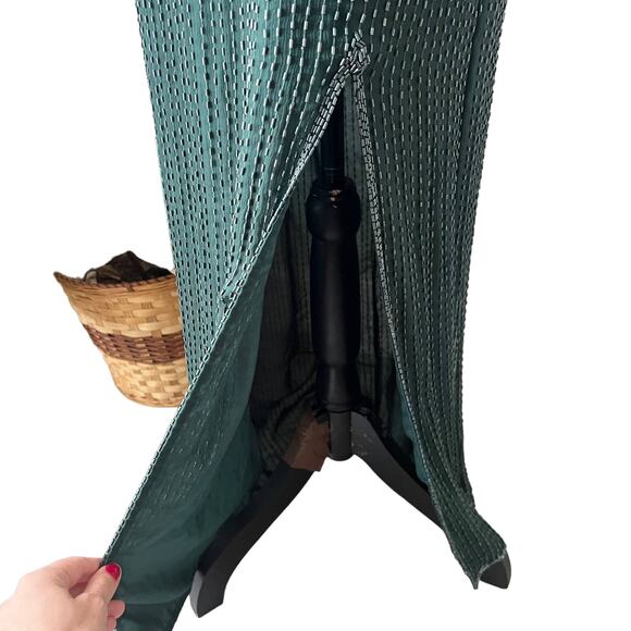 Riva Design Vintage 80s Silk Beaded Long Dress-Green/Gold-Medium-NEW-DEADSTOCK - Picture 11 of 12